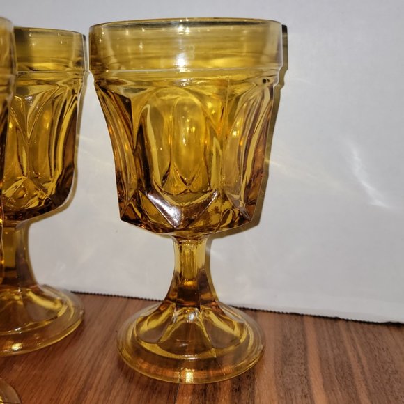 On The Rocks Goblet Fairfield Amber Anchor Hocking (11 available) - Picture 1 of 3